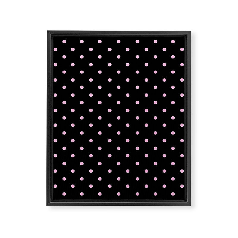 Dotted (Pink & Black Pattern) Framed Canvas Print Gallery Image 8