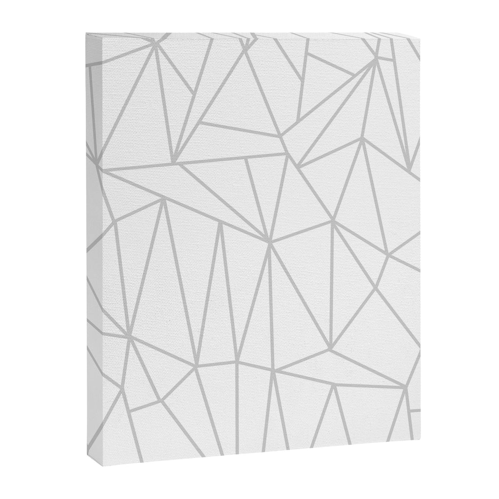 Geometric Cobweb (Gray & White Pattern) Canvas Print Gallery Image 8