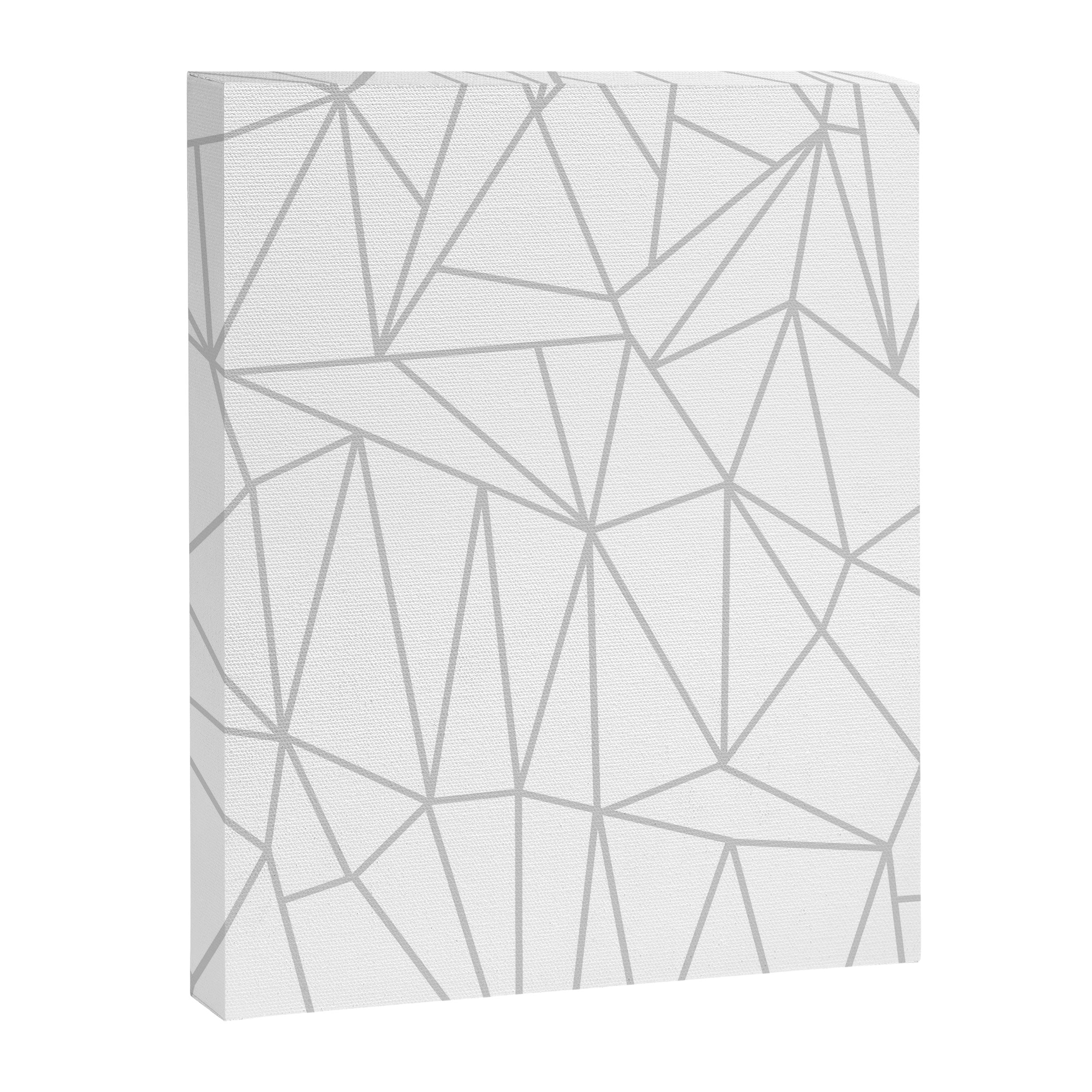 Geometric Cobweb (Gray & White Pattern) Canvas Print Gallery Image 8