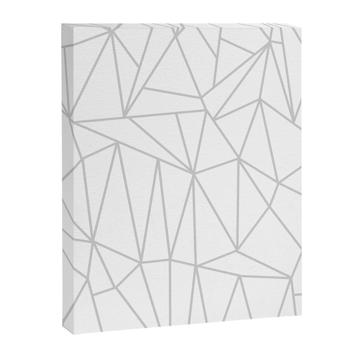 Geometric Cobweb (Gray & White Pattern) Canvas Print Gallery Image 1