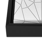 Geometric Cobweb (Gray & White Pattern) Framed Canvas Print Gallery Image 3