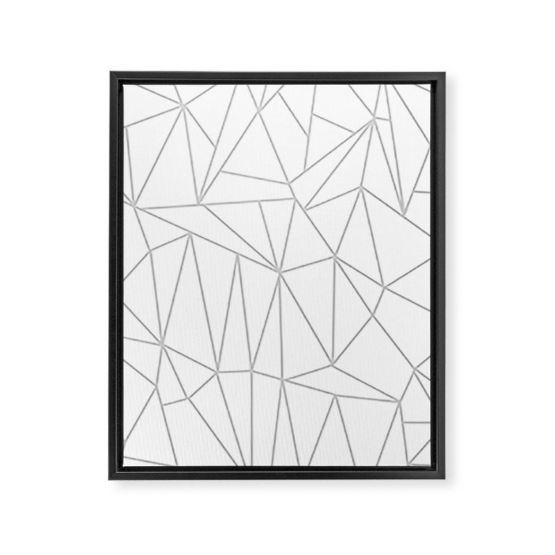 Geometric Cobweb (Gray & White Pattern) Framed Canvas Print Gallery Image 8