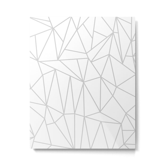 Geometric Cobweb (Gray & White Pattern) Metal Print Gallery Image 1