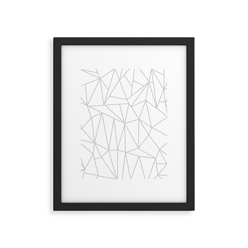 Geometric Cobweb (Gray & White Pattern) Framed Art Print Gallery Image 6