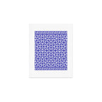 Greek Key (Navy Blue & White Pattern) Art Print Gallery Image 1