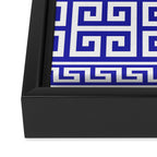 Greek Key (Navy Blue & White Pattern) Framed Canvas Print Gallery Image 3