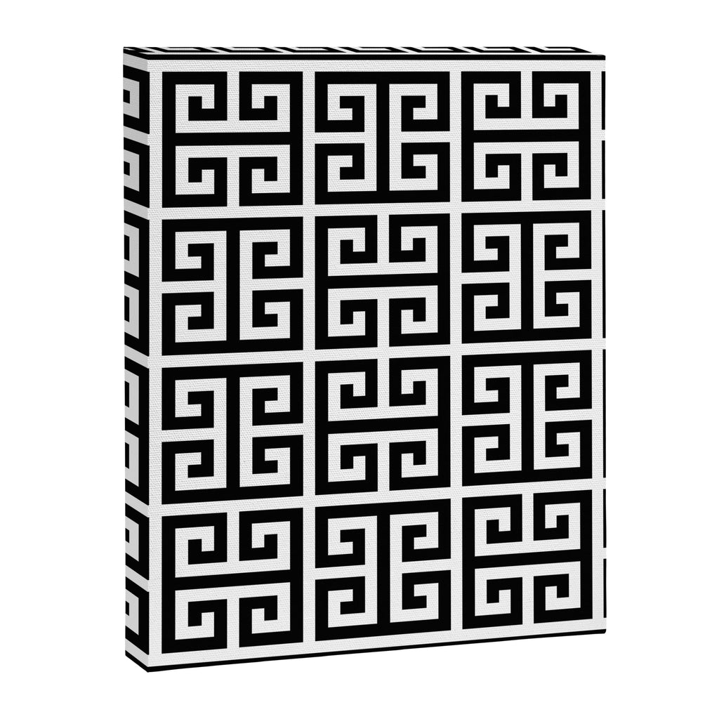 Greek Key (White & Black Pattern) Canvas Print Gallery Image 8