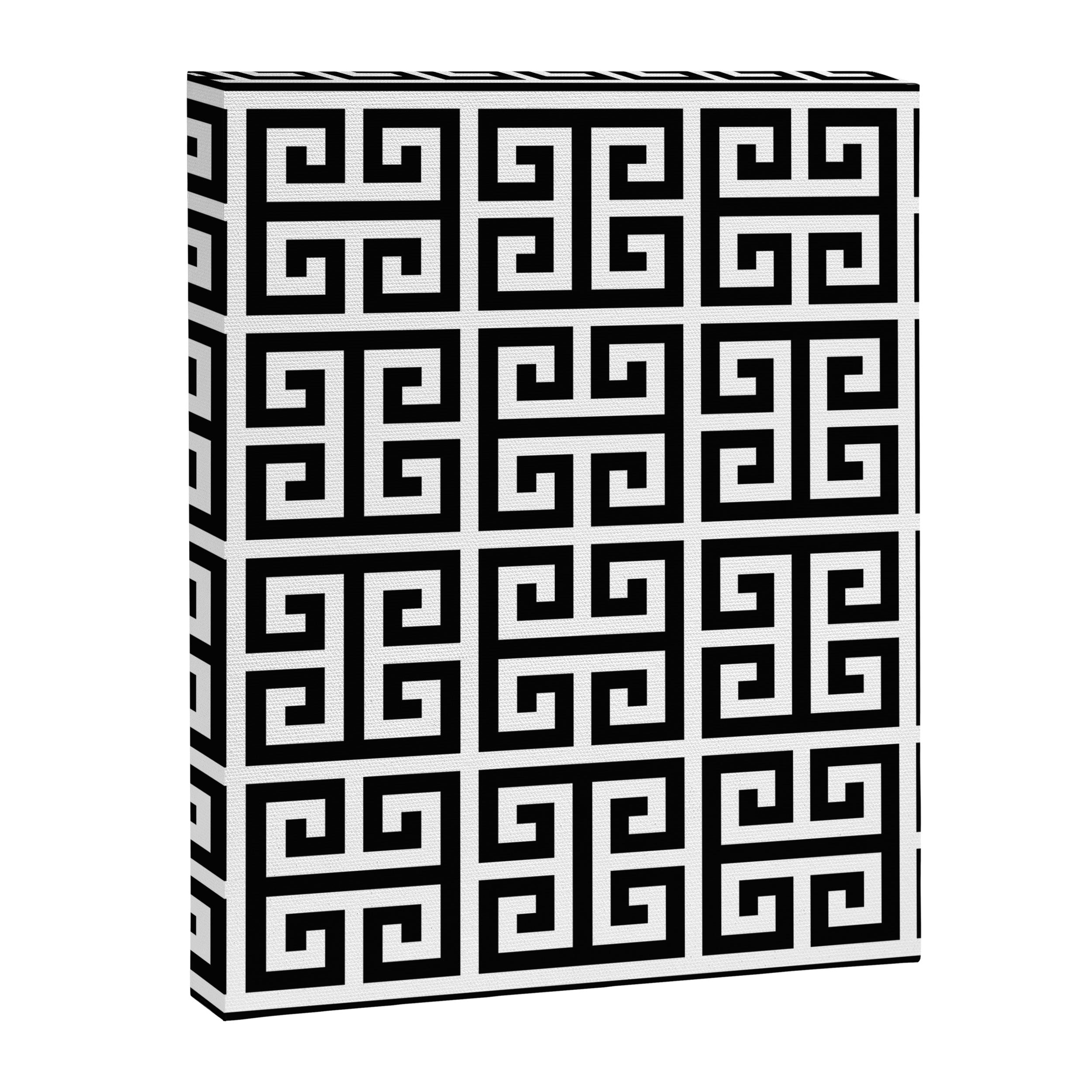 Greek Key (White & Black Pattern) Canvas Print Gallery Image 8