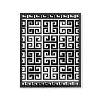 Greek Key (White & Black Pattern) Framed Canvas Print Gallery Image 8