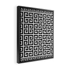 Greek Key (White & Black Pattern) Framed Canvas Print Gallery Image 2