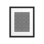 Greek Key (White & Black Pattern) Framed Art Print Gallery Image 6
