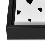 Hand-Drawn Hearts (Black & White Pattern) Framed Canvas Print Gallery Image 3