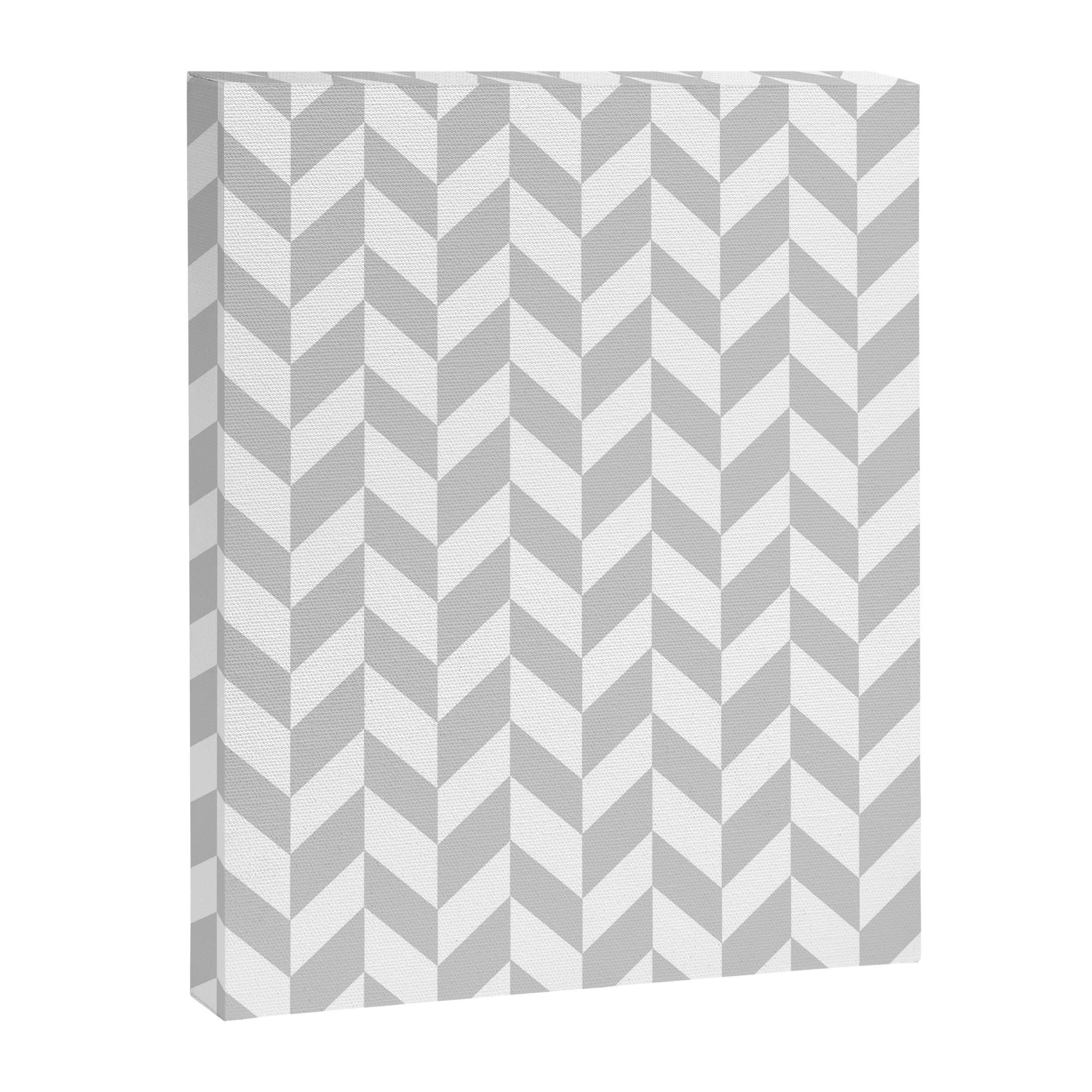 Herringbone (Gray & White Pattern) Canvas Print Gallery Image 8