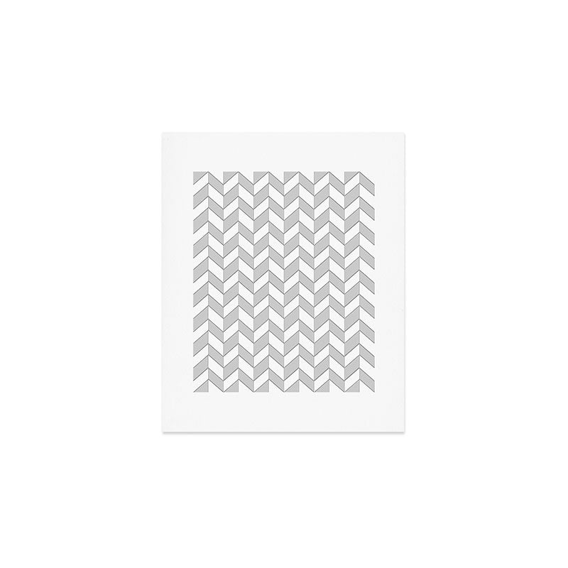 Herringbone (Gray & White Pattern) Art Print Gallery Image 1