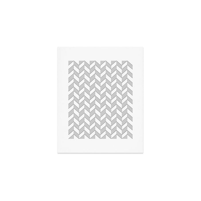 Herringbone (Gray & White Pattern) Art Print Gallery Image 1