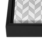 Herringbone (Gray & White Pattern) Framed Canvas Print Gallery Image 3