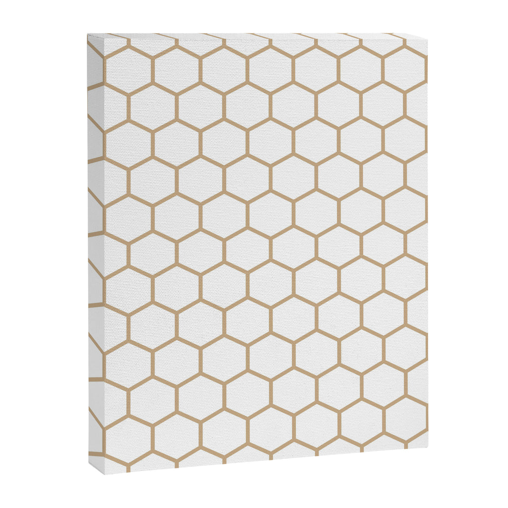 Honeycomb (Tan & White Pattern) Canvas Print Gallery Image 8