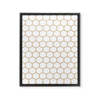 Honeycomb (Tan & White Pattern) Framed Canvas Print Gallery Image 8