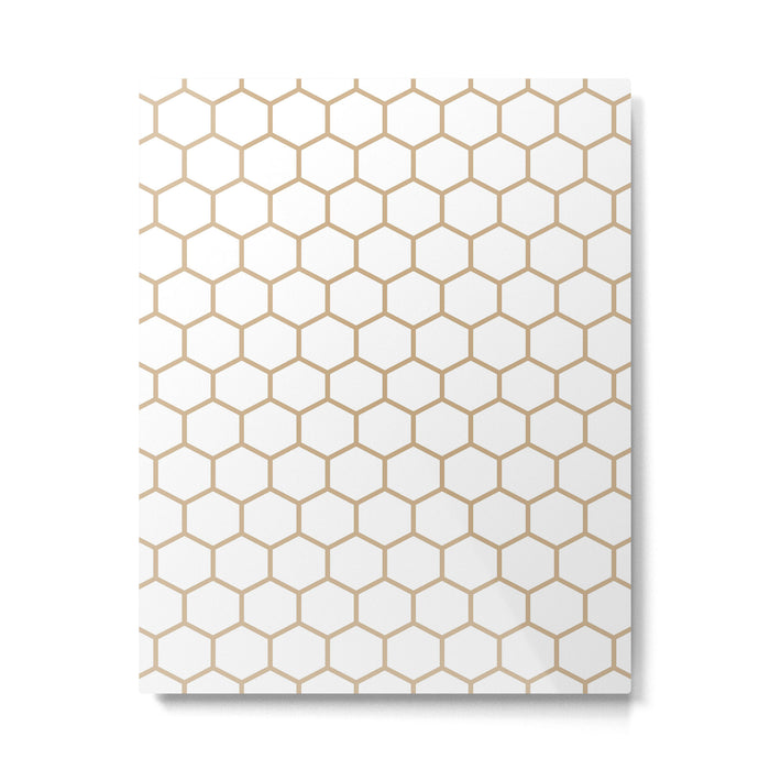 Honeycomb (Tan & White Pattern) Metal Print Gallery Image 1