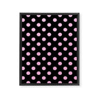 Polka Dots (Pink & Black Pattern) Framed Canvas Print Gallery Image 8