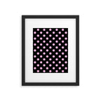 Polka Dots (Pink & Black Pattern) Framed Art Print Gallery Image 6