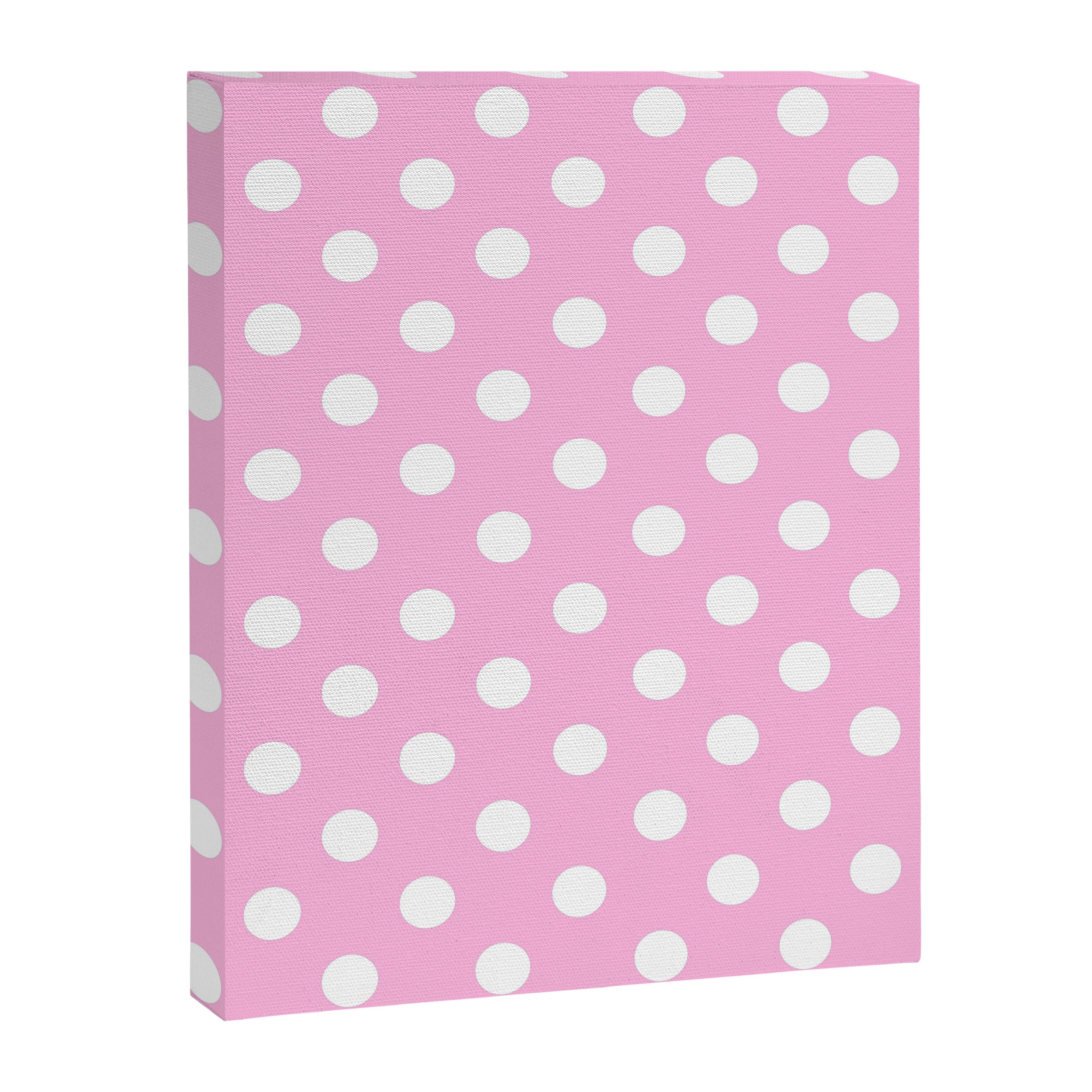 Polka Dots (White & Pink Pattern) Canvas Print Gallery Image 8