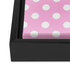 Polka Dots (White & Pink Pattern) Framed Canvas Print Gallery Image 3
