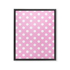 Polka Dots (White & Pink Pattern) Framed Canvas Print Gallery Image 8