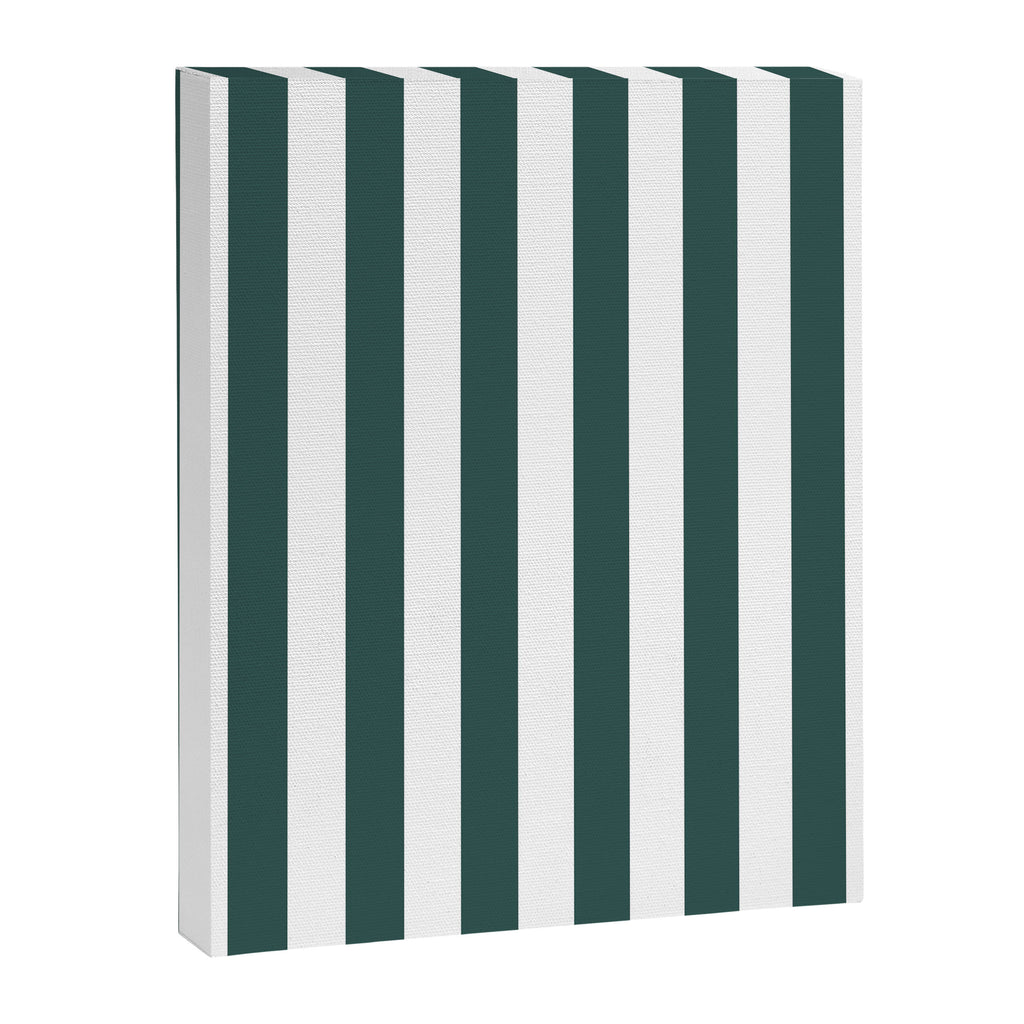Vertical Stripes (Dark Green & White Pattern) Canvas Print Gallery Image 8