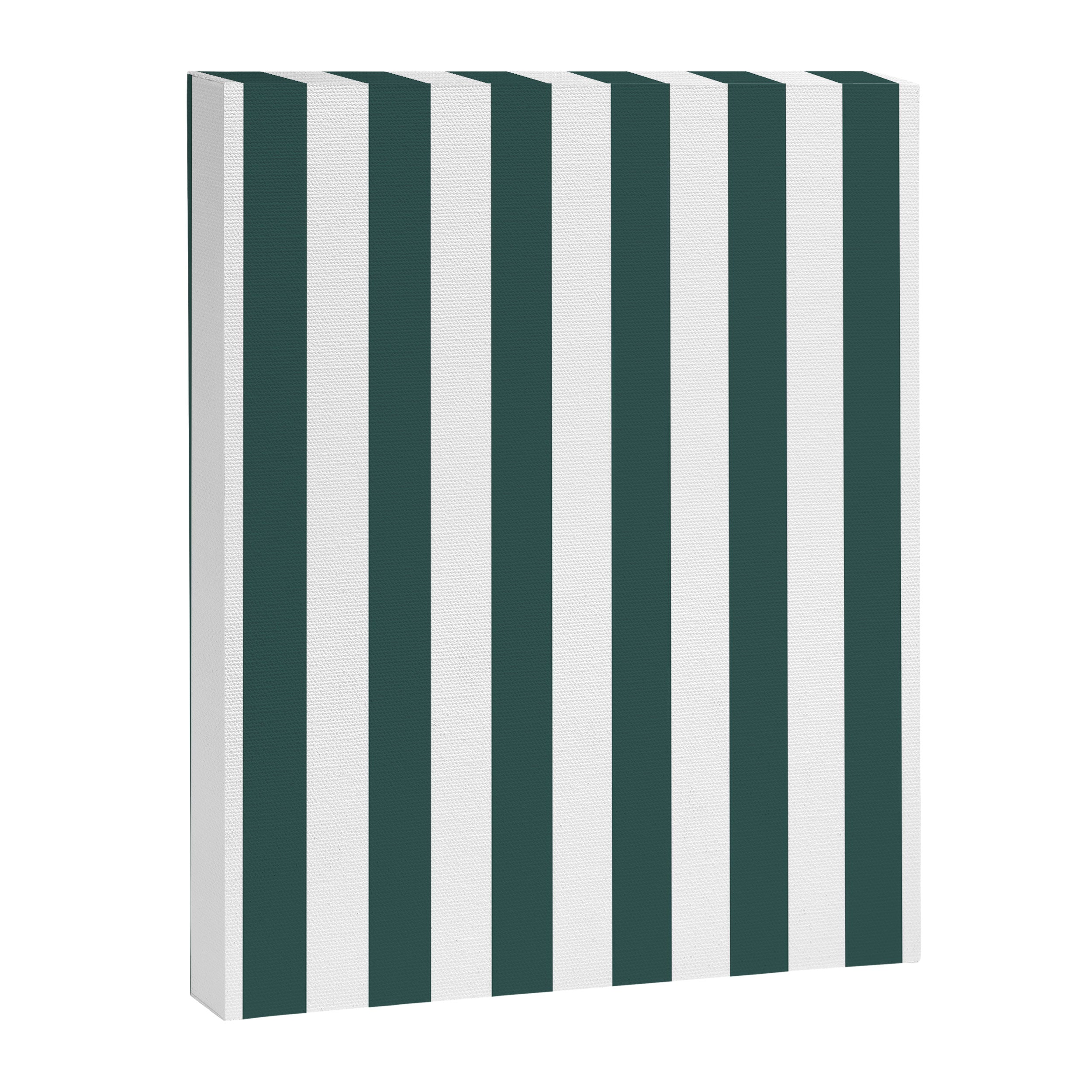 Vertical Stripes (Dark Green & White Pattern) Canvas Print Gallery Image 8