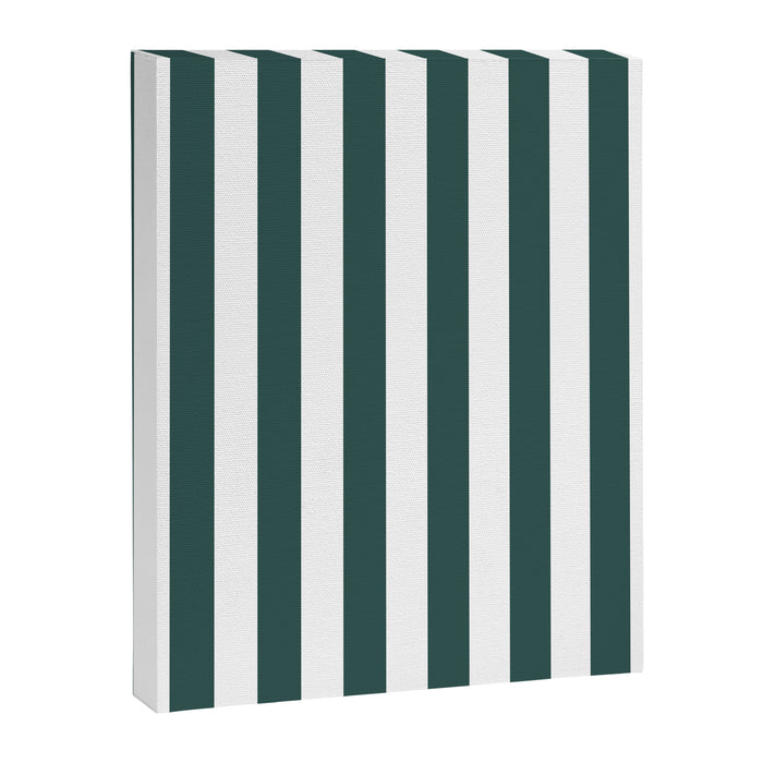 Vertical Stripes (Dark Green & White Pattern) Canvas Print Gallery Image 1