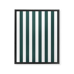 Vertical Stripes (Dark Green & White Pattern) Framed Canvas Print Gallery Image 8