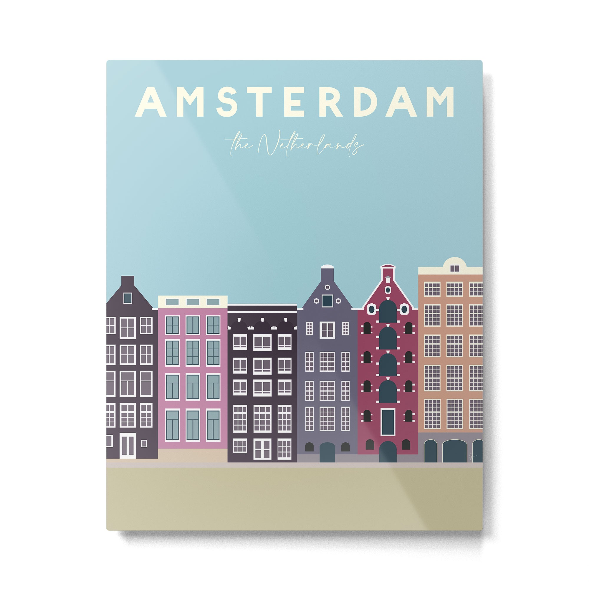 Amsterdam, the Netherlands Travel Poster Metal Print Gallery Image 4