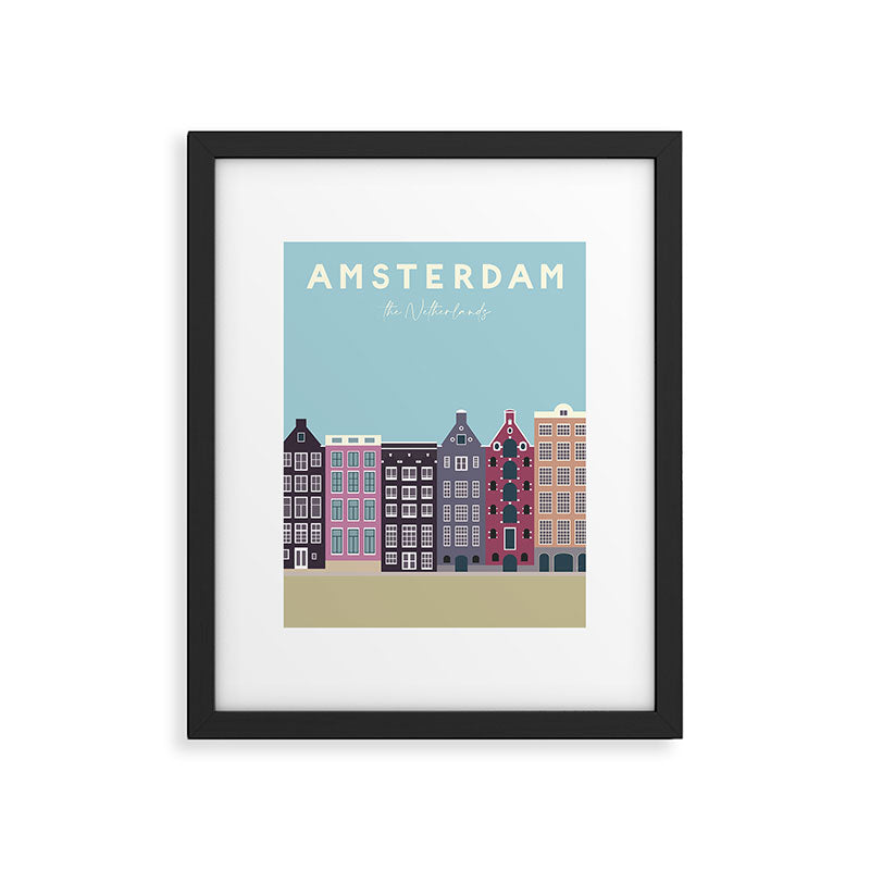 Amsterdam, the Netherlands Travel Poster Framed Art Print Gallery Image 5
