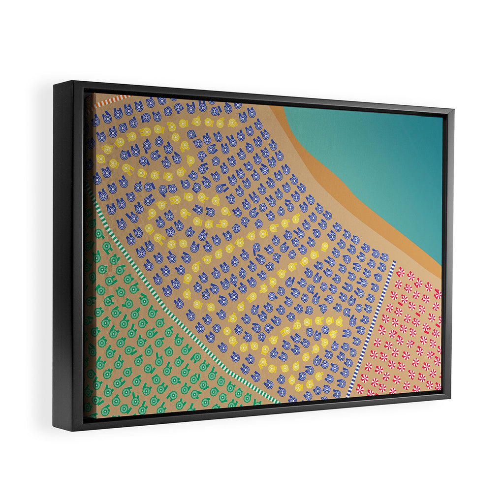 Bella / Beautiful Italy Beach Umbrellas - Aerial Italian Framed Canvas Print Gallery Image 2