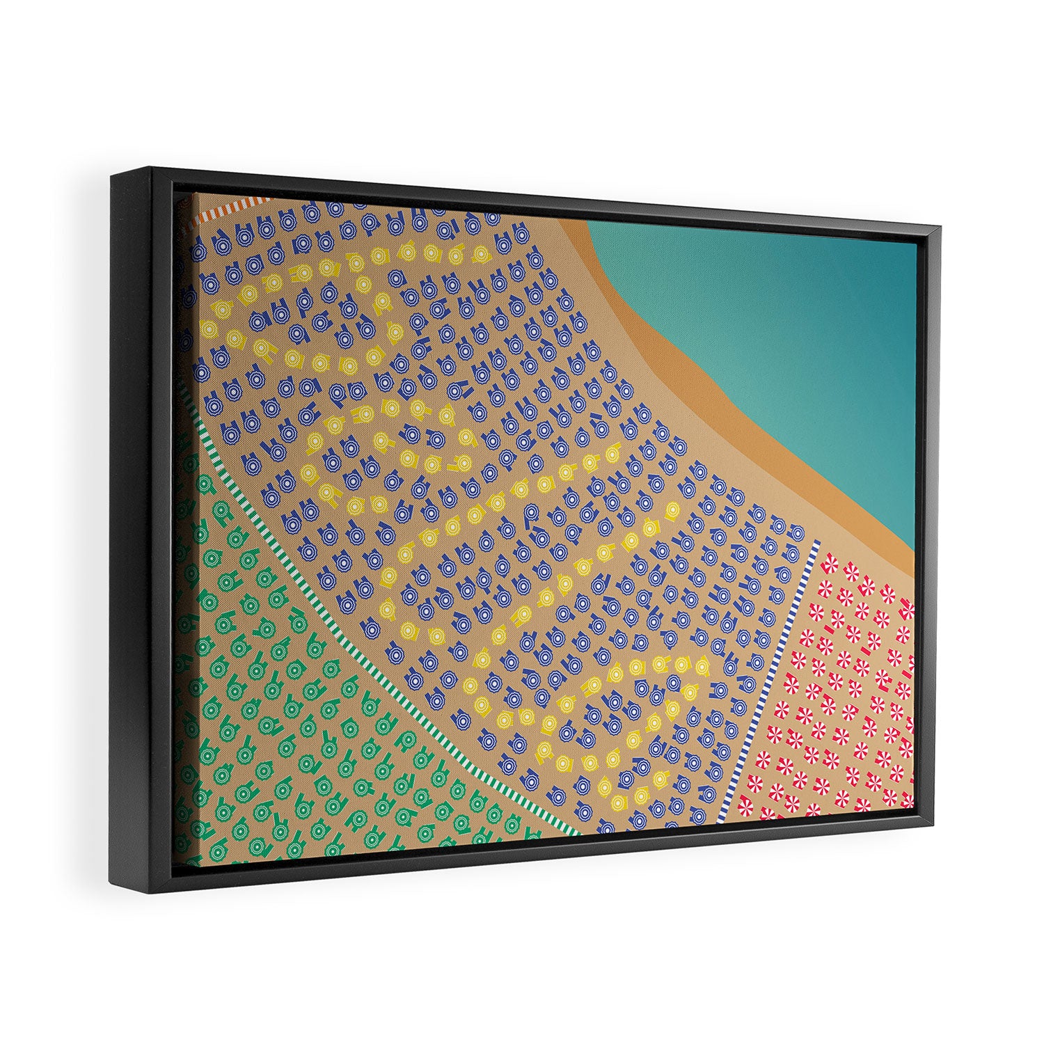 Bella / Beautiful Italy Beach Umbrellas - Aerial Italian Framed Canvas Print Gallery Image 2