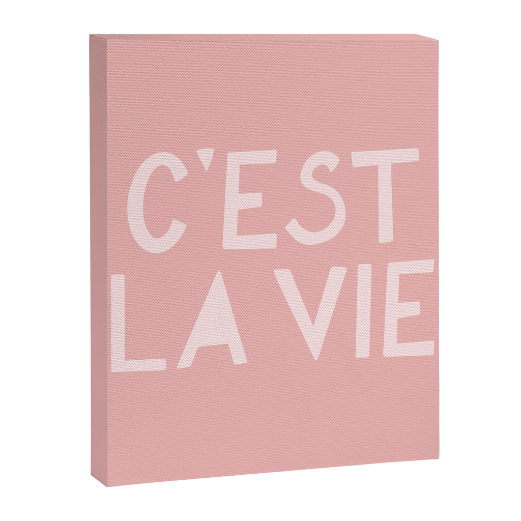 C'est La Vie French Pink Hand Lettering Canvas Print Gallery Image 6