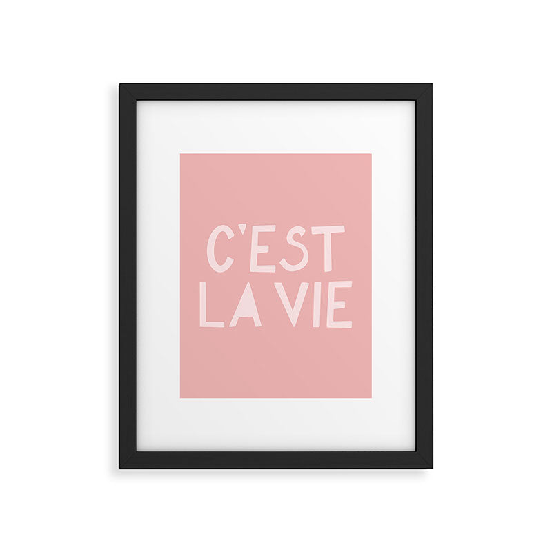 C'est La Vie French Pink Hand Lettering Framed Art Print Gallery Image 5