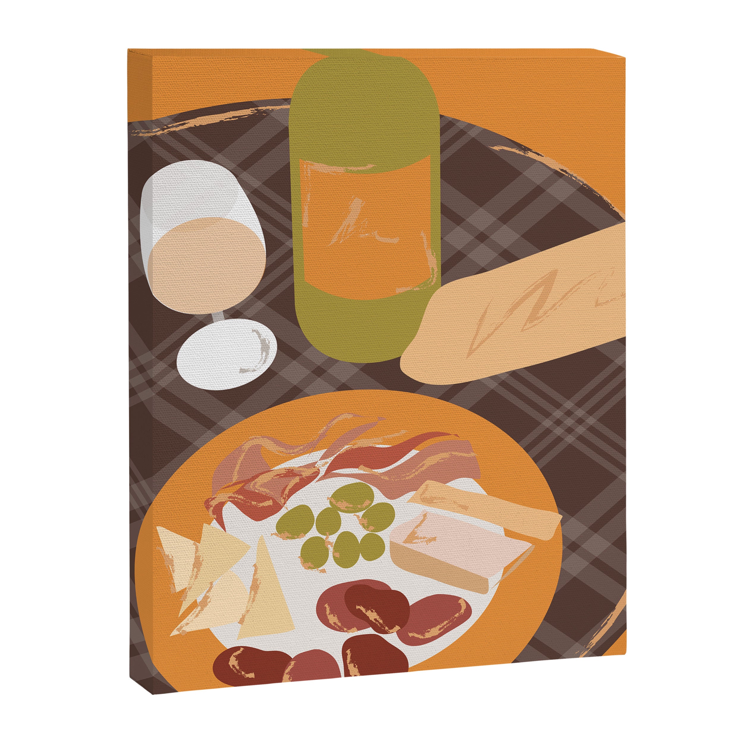 Charcuterie, Wine and Baguette Canvas Print Gallery Image 6