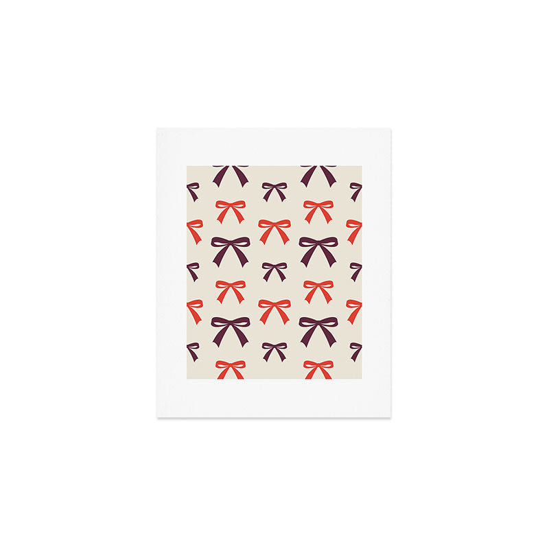 Christmas Bows Pattern Art Print Gallery Image 1