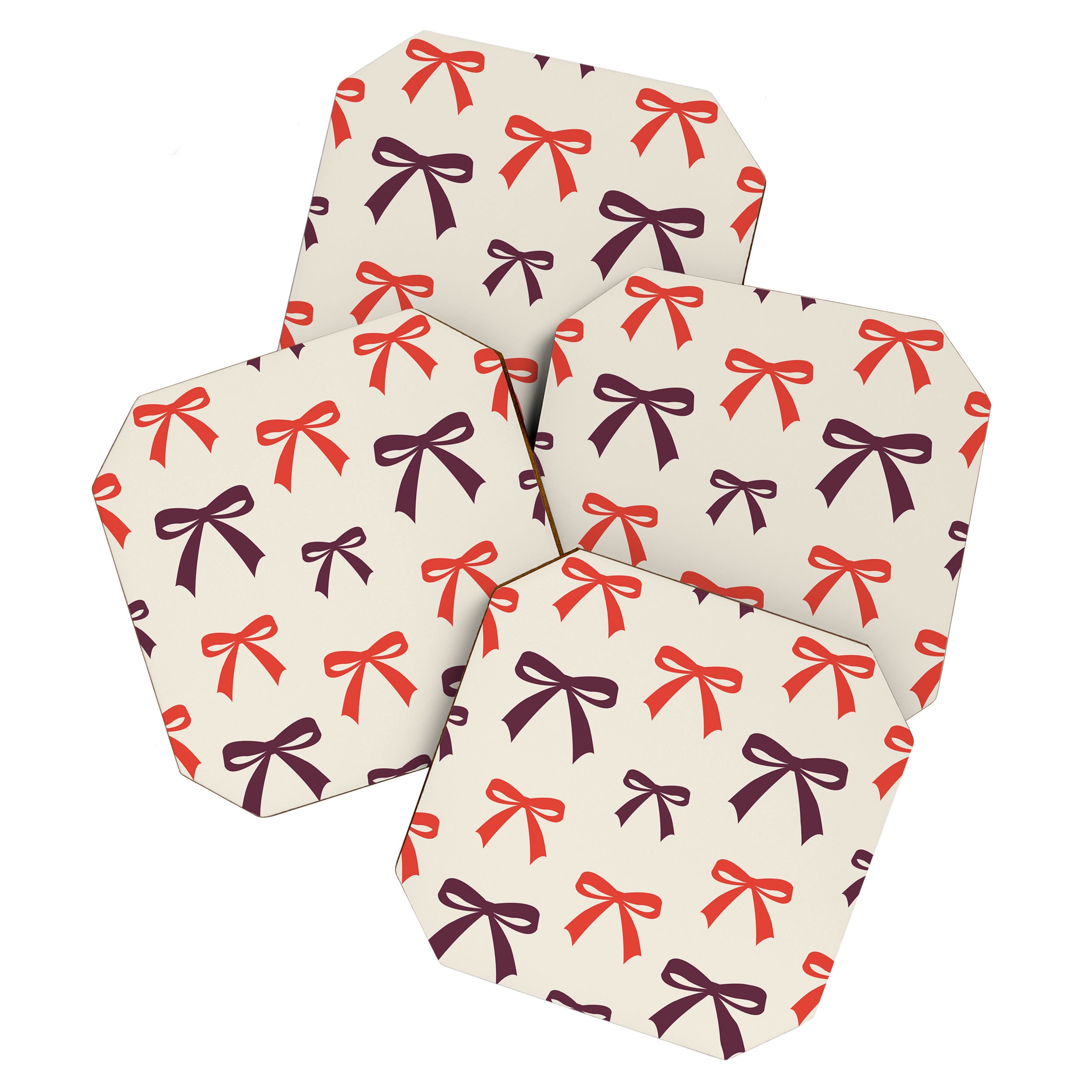 Christmas Bows Pattern Coaster Gallery Image 1