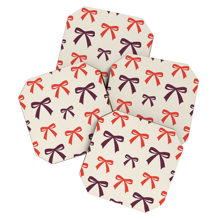 Christmas Bows Pattern Coaster Gallery Image 1