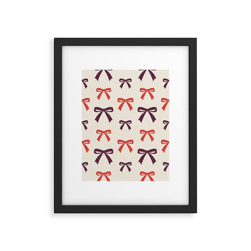Christmas Bows Pattern Framed Art Print Gallery Image 5