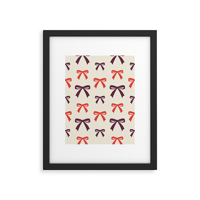 Christmas Bows Pattern Framed Art Print Gallery Image 1