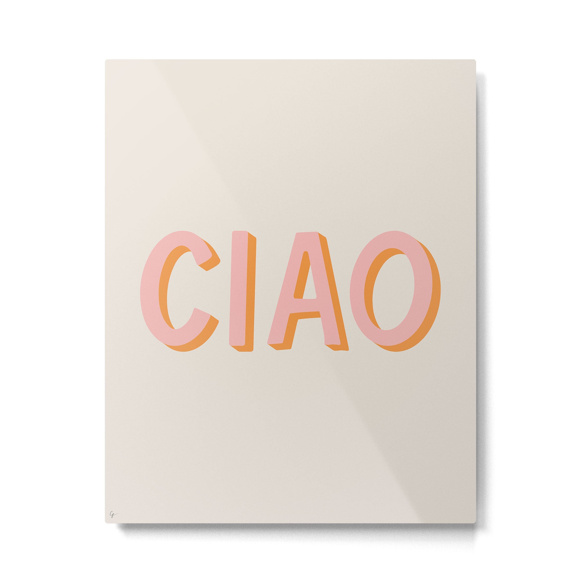 Ciao Hand Lettering Metal Print Gallery Image 6