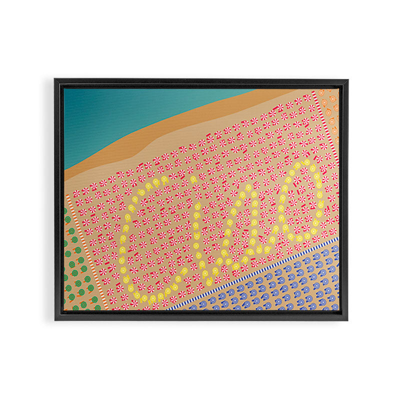 Ciao / Hello Italy Beach Umbrellas - Aerial Italian Framed Canvas Print Gallery Image 6