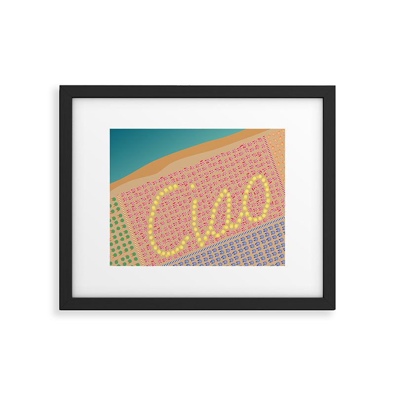 Ciao / Hello Italy Beach Umbrellas - Aerial Italian Framed Art Print Gallery Image 4