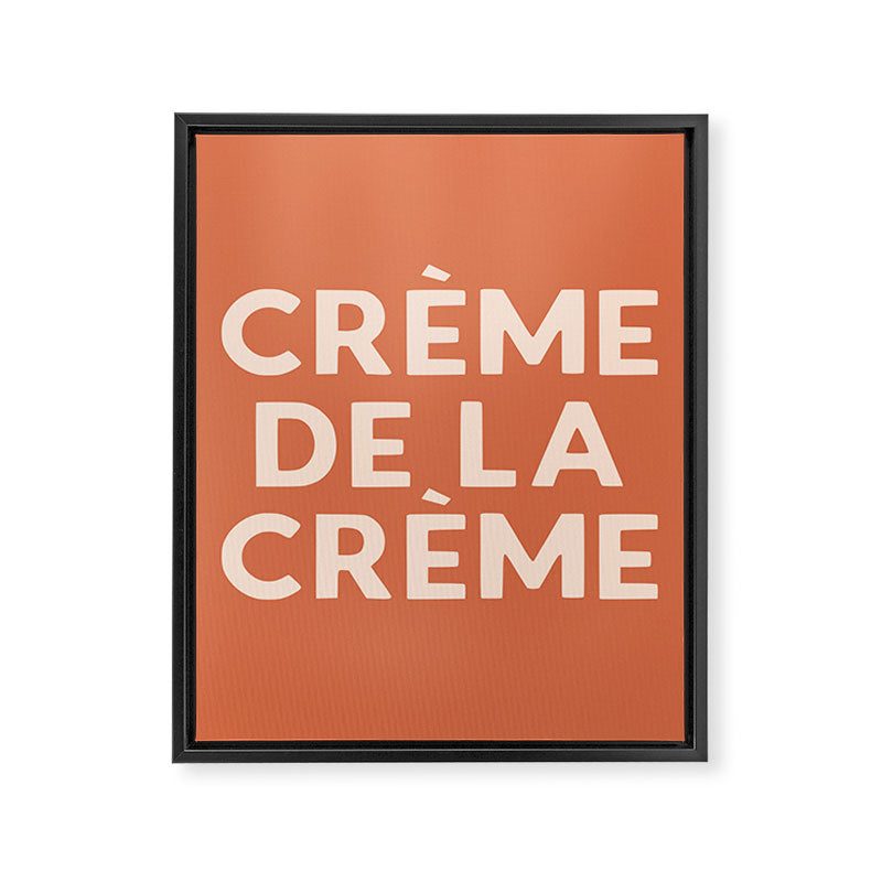 Creme de la Creme French Retro Hand Lettering Framed Canvas Print Gallery Image 6