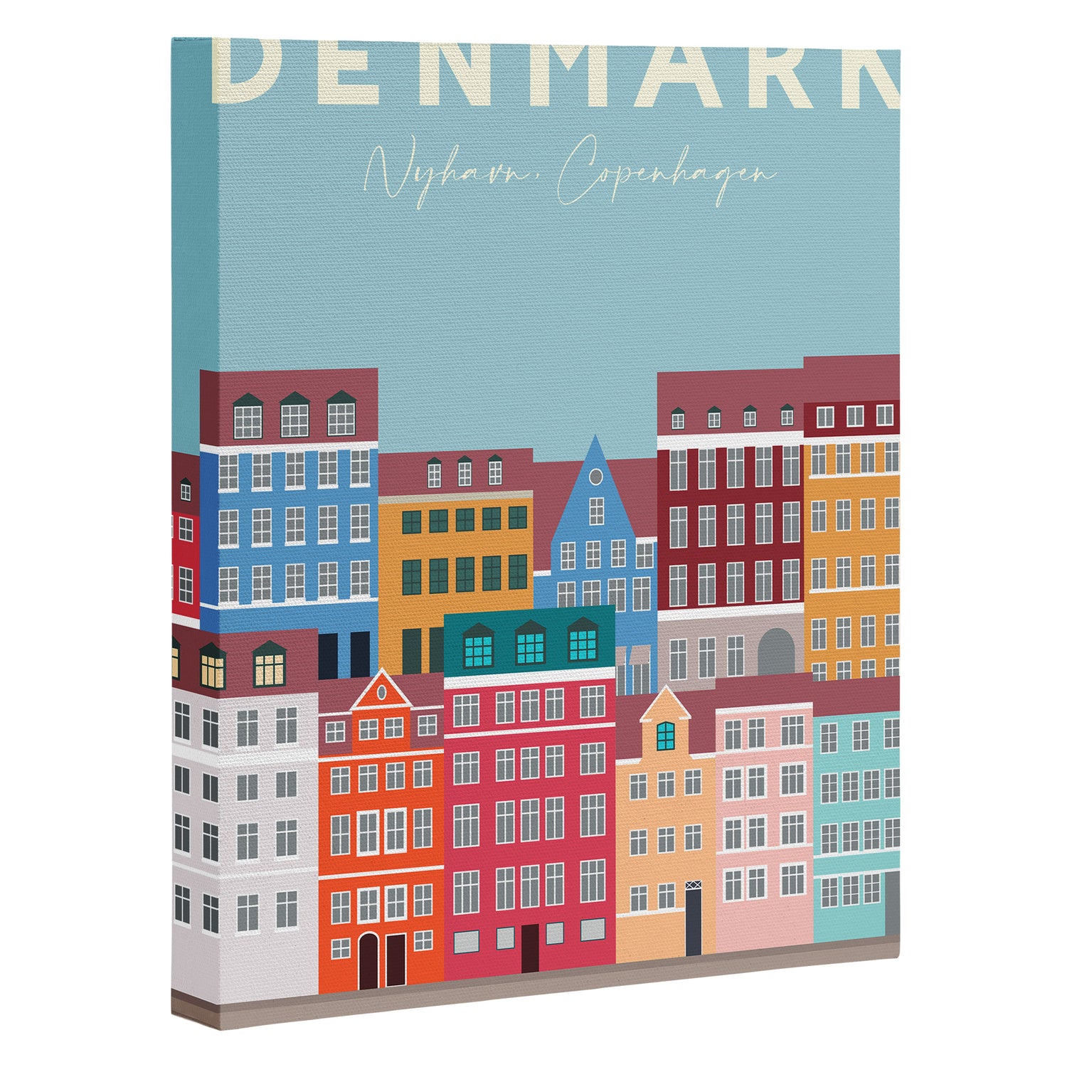Denmark, Nyhavn, Copenhagen Travel Poster Canvas Print Gallery Image 3