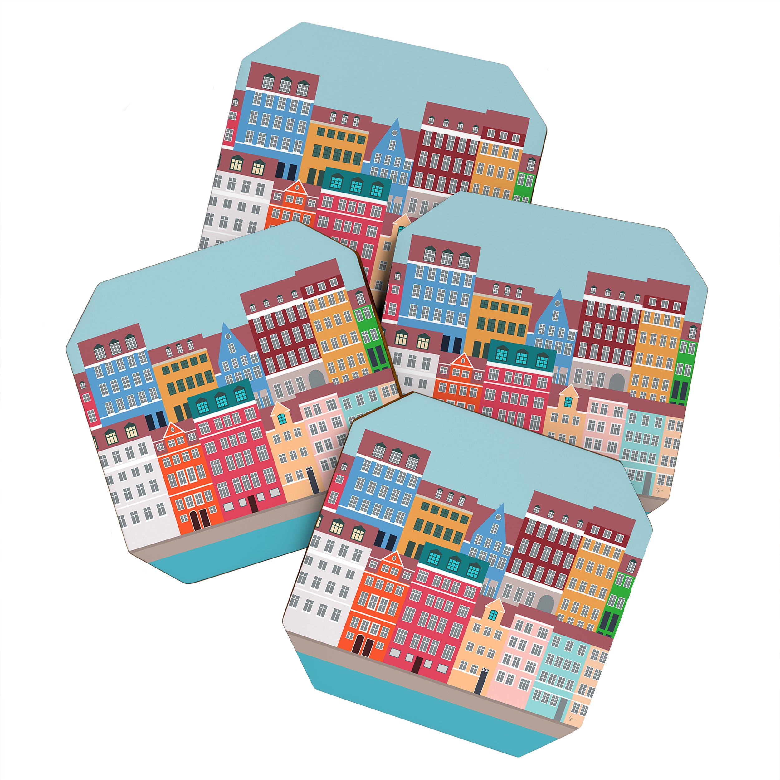 Denmark, Nyhavn, Copenhagen Travel Poster Coaster Gallery Image 1